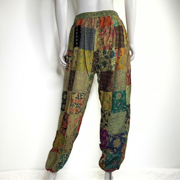 Hippie Forever Handmade Patchwork Genie Pants Womens SZ OS Dreamy Forest Fairy - Picture 3 of 8
